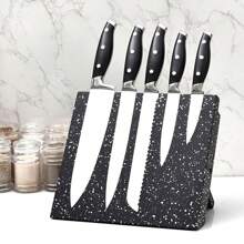Magnetic Knife Holder Knife Block Rack Kitchen Organisation Cutlery Set Storage - Black - View 7