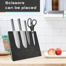 Magnetic Knife Holder Knife Block Rack Kitchen Organisation Cutlery Set Storage - Black - View 5