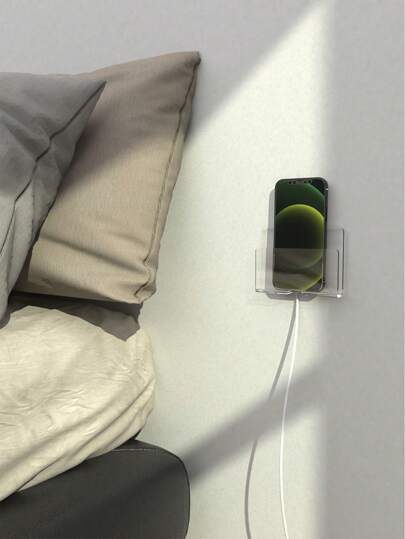 亞克力遙控器收納盒,掛壁式手機充電座,適用於客廳、臥室床邊