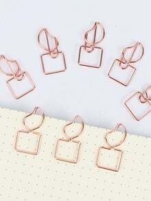 multibey 10pcs/Pack Candle Shaped Paper Clip, Stationery Accessory For Clamping Bookmarks, Paper Clips, Cards, Etc. - Rose Gold - View 2