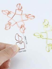 multibey 10pcs/Pack Candle Shaped Paper Clip, Stationery Accessory For Clamping Bookmarks, Paper Clips, Cards, Etc. - Rose Gold - View 5