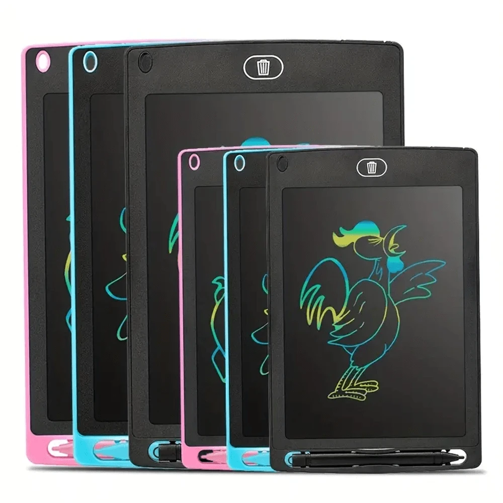 1 bảng vẽ màn hình LCD màu 6,5/8,5/10 inch màu đen/xanh/hồng (có pin), bảng viết Graffiti cho trẻ em, bảng vẽ LCD viết lặp lại cho trẻ em, bảng viết Graffiti, quà tặng Giáng sinh sinh nhật ba màu cho bé trai và bé gái, bảng vẽ, máy tính bảng vẽ, bảng vẽ