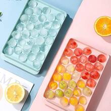 1入組冰塊收納盒圓形冰球模具矽膠家用冰格盤 - 粉色 - 查看 3