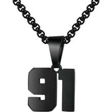1 件装不锈钢运动员足球幸运数字项链男式足球篮球数字项链男女最佳朋友礼物 - 黑色 - 查看 101