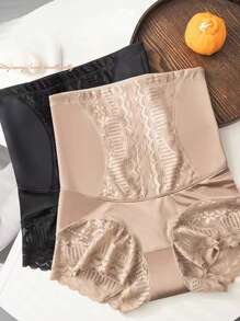 Sport & Outdoor 1 Stück Damen Spitzensportwäsche, nahtlose Bauchkontrollhose mit hoher Taille, After-Baby-Po-Lifting-Panties, sexy floral verzierte bauchschlankende Leggings Fitnesszubehör