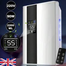 2.2L Dehumidifier Portable Quiet Home Air Dryer For Mould Moisture Damp + Remote - White - View 1
