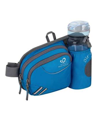 WATERFLY Hiking Waist Bag Fanny Pack With Water Bottle Holder For Men Women Running & Dog Walking Fit All Phones