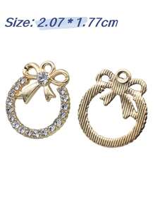 20入組可愛風格合金鑲鉆蝴蝶結形diy珠寶製作配件,適用於女性 - 20件金色蝴蝶結圈 - 查看 6