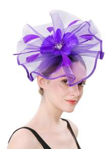 1pc Fascinators For Women  Derby Fascinator Hat For Cocktail Tea Party Wedding - Multicolor - View 3