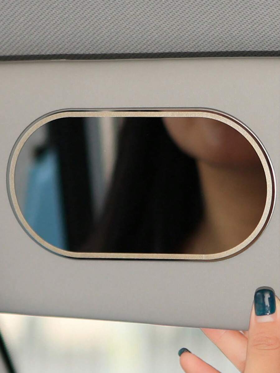 1pc Car Sun Visor Makeup Mirror, Anti-Shatterting, For Car Interior Decoration, Rearview And Beauty, Dual-Use - Clear - View 1
