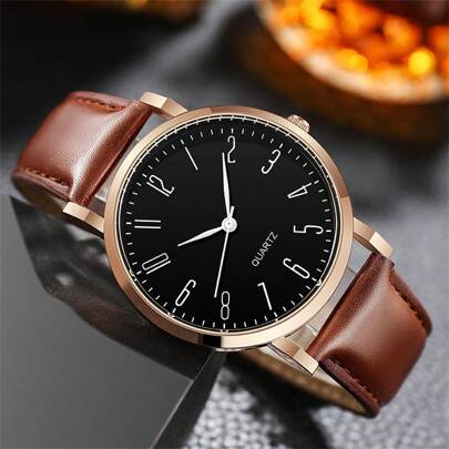 New  Watches Men Top Brand Luxury Casual Leather Quartz Men's Watch Business Clock Male Watch