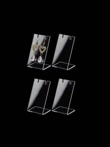 仿晶夾式耳環珠寶展示架,項鍊耳環收納盒,用於珠寶展示,耳釘收納展示架 - 無色 - 查看 1