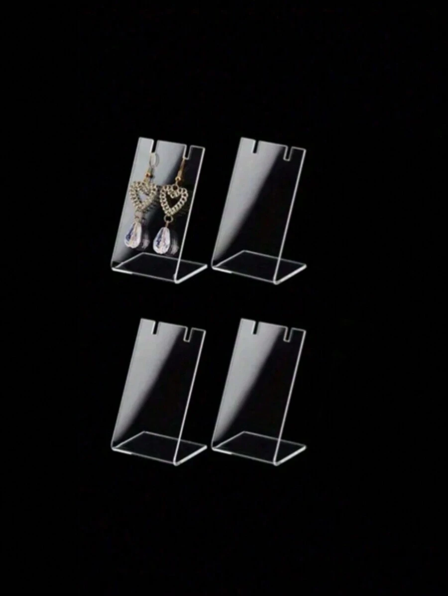 仿晶夾式耳環珠寶展示架,項鍊耳環收納盒,用於珠寶展示,耳釘收納展示架 - 無色 - 查看 1