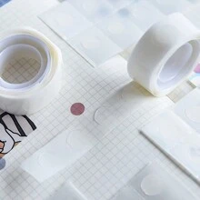 1 rouleau/3 rouleaux de ruban adhésif double face transparent avec points (100 points ronds/rouleau). Ruban adhésif pour scrapbooking, artisanat, journal. 100/300 pièces de points de colle transparents amovibles pour ballons, artisanat, points de colle dots pour décoration de mariage, Noël