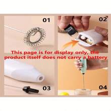 Batidora multifuncional portátil eléctrica, batidora de mano, batidora de leche, batidora de bebidas de mano para café con leche, capuchino, batido, matcha, chocolate caliente - Verde - Ver 5