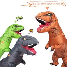 Disfraz Inflable De Dinosaurio T-rex Para Adultos, Divertido Dino Halloween Disfraces Fiesta Cosplay - Marrón - Ver 4