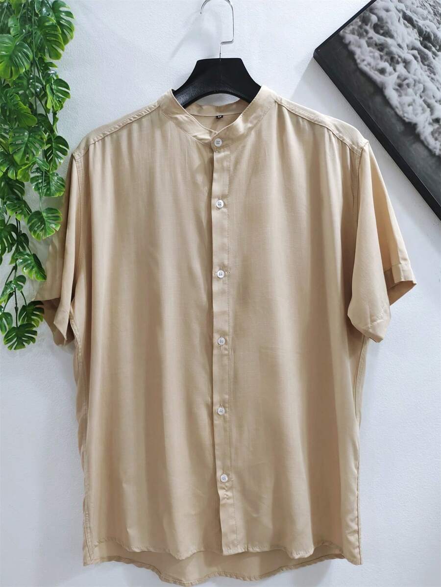 Men Shirts - 卡其色 - 查看 1
