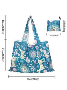 Large Capacity,Portable High-Capacity Dear Pattern Tote Bag For Teen Girls Women College Students,White-Collar Workers Perfect For School,College,Work ,Business,Commute - Multicolor - View 3