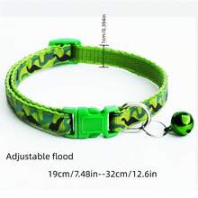 1只寵物1.0布項圈,迷彩鈴鐺項圈貓項圈 - 彩色 - 查看 2