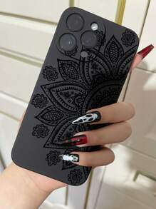 1个时尚印花防摔软手机壳，简约实用多功能防水防震防刮 - 黑色 - 查看 2