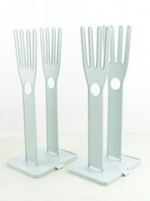 Estante De Secado De Guantes De Lavavajillas De Plástico Con Soporte Para Esponja, Escurridor Para Platos De Encimera De Cocina, Estante Colgante Para Utensilios - Azul - Ver 5