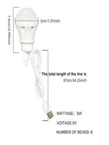 1pc 5v Usb Low Voltage Led Bulb, Powered By Camping 5v Power Bank, Portable Led Light Bulb - White - View 6