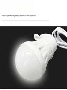 1pc 5v Usb Low Voltage Led Bulb, Powered By Camping 5v Power Bank, Portable Led Light Bulb - White - View 10