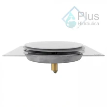 Ralo Inteligente Click Para Banheiro Quadrado 10x10 Cm Inox - Prata - Visão 4