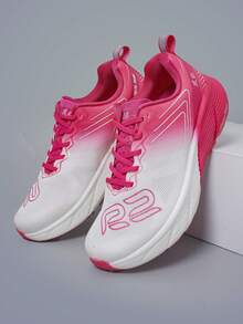 1 đôi Không giới tính R2 Giảm xóc Thoáng khí Giày Chạy bộ Với Đế mềm , Thích hợp Cho mùa xuân Và Mùa hè , Hoàn hảo Đối với Nhảy dây Thể dục Giày dép - Đỏ và trắng - Xem 8