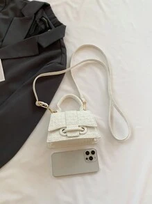 1pc Mini Solid Color Pu Leather Handbag With Flap, Magnetic Top Closure, Detachable Single Handle And Shoulder Strap, Suitable For Daily Wear, Shopping, Vacation In Autumn And Winter