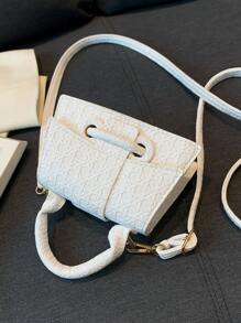 1pc Mini Solid Color Pu Leather Handbag With Flap, Magnetic Top Closure, Detachable Single Handle And Shoulder Strap, Suitable For Daily Wear, Shopping, Vacation In Autumn And Winter