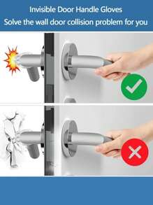 Door Stopper Lever, Door Handle Protection Door Stopper, Pack Of 5 Door Stopper Rubber Door Stopper,  Door Stopper Door Handle Transparent For Windows Door Handles - Clear - View 2