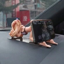 Bikini Statue Table Desk Stand Phone Holder Girl Toy Beauty Sexy Model Doll Beach Car Dash Board - 米色 - 查看 2