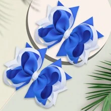 2pcs/Set 5-Inch Fashion Bow Hair Clips, Suitable For Teenagers, Holiday Gift - Multicolor - View 3