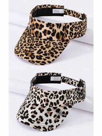 1頂女士可調節豹紋印花遮陽帽棒球帽，適用於海灘度假和戶外活動派對