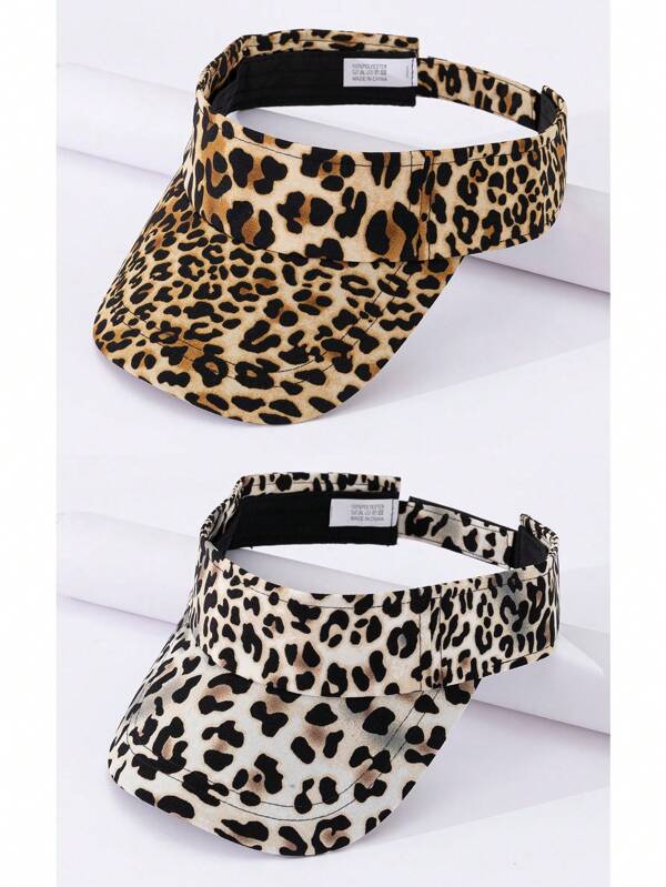 قبعة بيسبول نسائية قابلة للتعديل بطبعة فهد، مناسبة لعطلة الشاطئ والأنشطة الخارجية