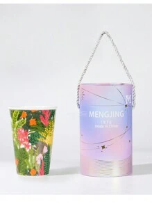 Rora陶瓷手工製作復古花卉浮雕風格馬克杯家用冰水杯, 茶杯, 飲料杯咖啡杯 450毫升 - 白色 - 查看 4