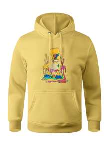 Men Hoodies - 黃色 - 查看 1