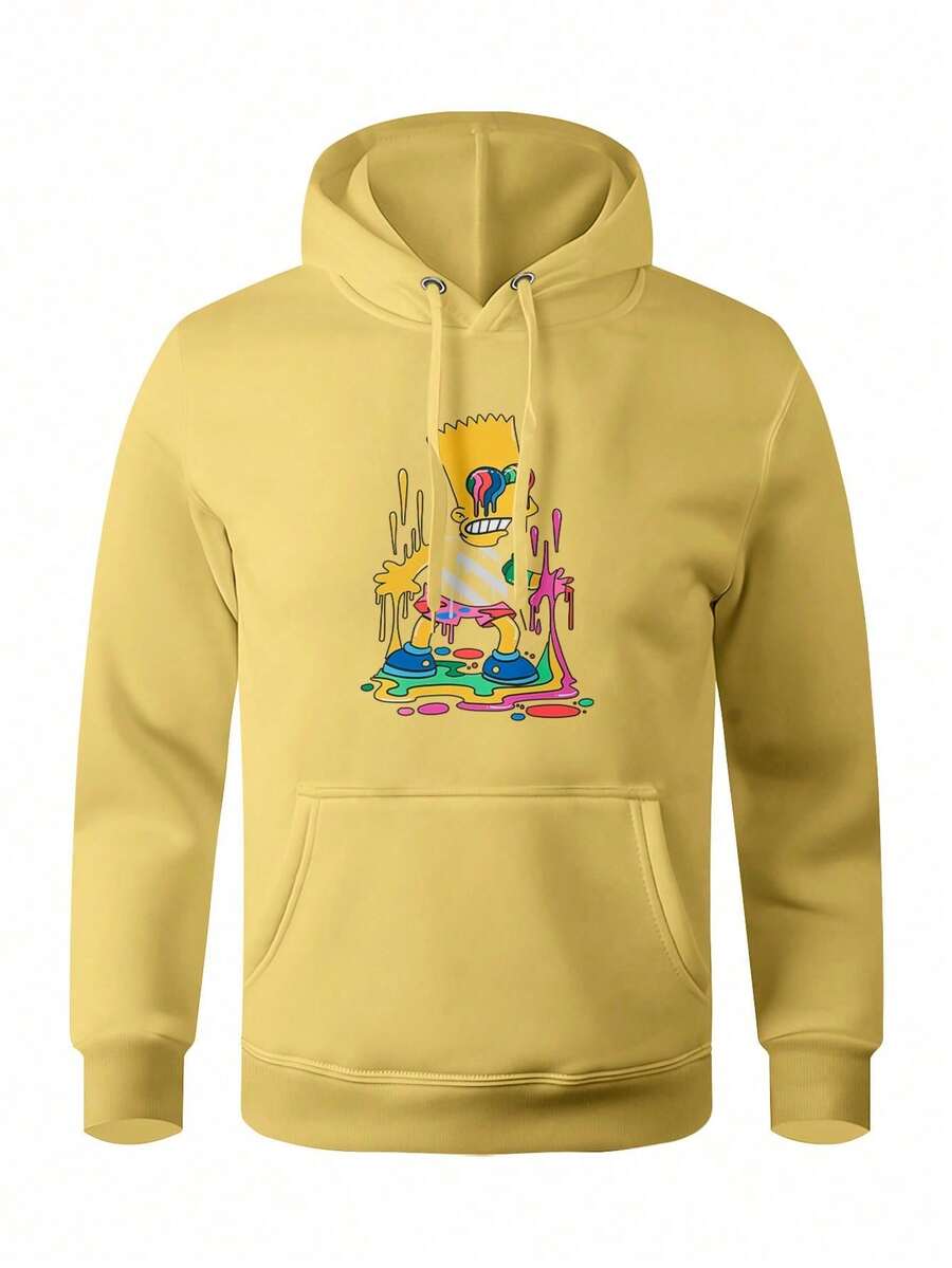 Men Hoodies - 黃色 - 查看 1