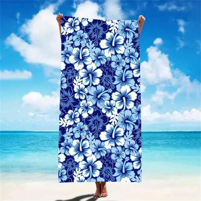 1pc Extra Large Beach Towel, Extra Absorbent, Oversize Soft Beach Blanket, 59"X29" Super Lightweight Ultra-Absorbent Sand Free Beach Towel, Essential For Summer, Windproof, Sun Protection, Beach, Party, Drying, Travel, Camping, Beach Accessories, Holiday Gift Beach Essentials