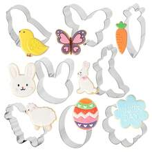 1pc Easter-Themed Stainless Steel Cookie Cutter, Featuring Rabbit, Pigeon, Duck, Egg And Carrot Shapes, Suitable As Baking Tool For Cutting Cake, Fondant, Biscuit, Chocolate And Soap, Also Helpful Kitchen Gadget For Cutting Vegetables, Fruits And Dough - Silver - View 10