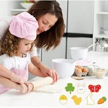 1pc Easter-Themed Stainless Steel Cookie Cutter, Featuring Rabbit, Pigeon, Duck, Egg And Carrot Shapes, Suitable As Baking Tool For Cutting Cake, Fondant, Biscuit, Chocolate And Soap, Also Helpful Kitchen Gadget For Cutting Vegetables, Fruits And Dough - Silver - View 7