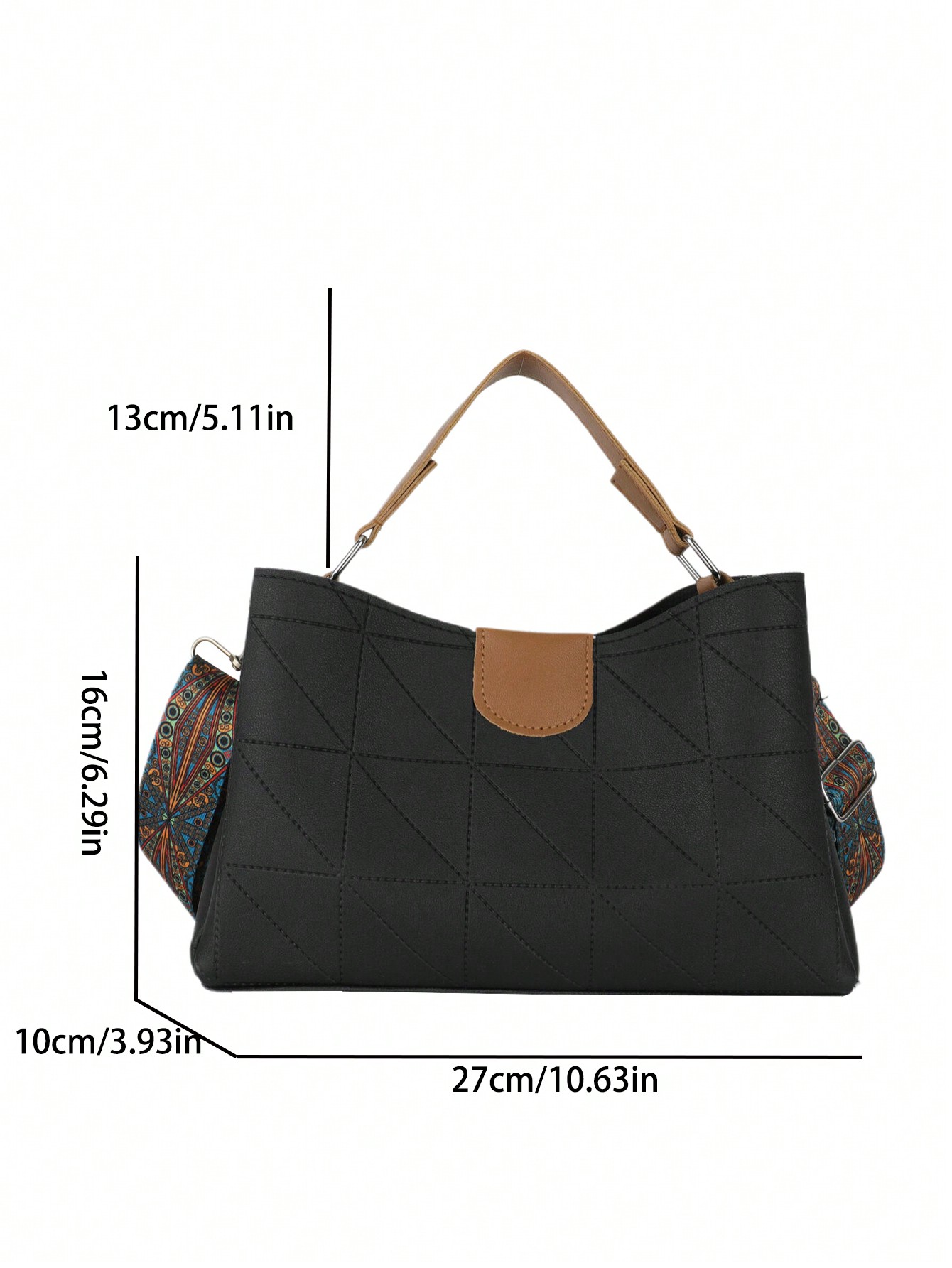 حقيبة يد عصرية من البي يو بسعة كبيرة وغلق مغناطيسي...