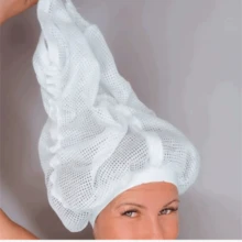 Net Plopping Bonnet, Hair Drying Hat, Flip Cap For Curly Hair - White - View 5