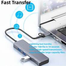 ADS-309D 6 In 1 Laptop Docking Station Multifunctional USB 3.0 Hub Ports Expansion With Switchable Type-C And USB Interface - Grey - View 4