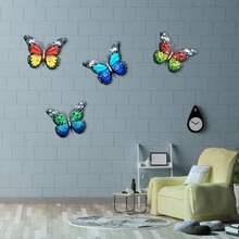 1入組金屬鐵蝴蝶藝術裝飾品,有4種顏色可選,牆掛裝飾品,非常適合室外欄杆、花園/臥室/陽台/客廳/露台等之家居裝飾 - 彩色 - 查看 2