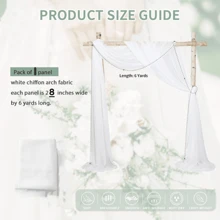 1pc (Width 72cm X Length 550cm) Wedding Arch Draping Sheer Chiffon Curtain For Wedding Ceremony Reception Decoration And Background