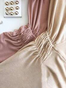 1 件女士纯色头巾，高弹性，适合日常佩戴 - 駝色 - 查看 4