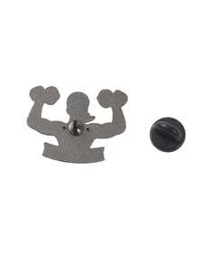 1件運動健身搪瓷針，啞鈴健身俱樂部胸針袍扣包徽珠寶贈品適用於男性朋友 - 彩色 - 查看 5