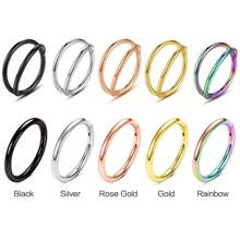 ADYJELY Bộ 2 khuyên xỏ khuyên mũi 16G bằng thép không gỉ dạng vòng đôi liền mạch có bản lề 6mm 8mm 10mm 12mm ﻿18K mạ vàng vách ngăn mũi dạng vòng sụn khuyên vành tai hình tròn vành tai hình conch Daith Helix khuyên tai dái tai khuyên môi/bụng/núm vú Bộ trang sức xỏ khuyên cơ thể cho nam và nữ - 2 chiếc phong cáchA+B - Xem 3